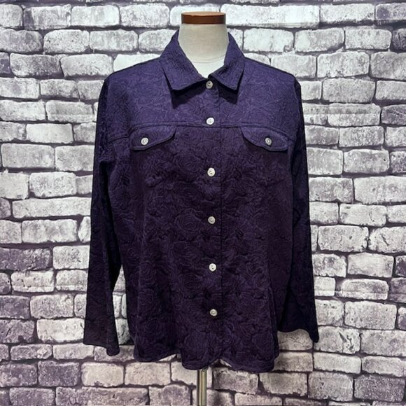 Chico's Purple Long Sleeve Jacket Size XL - Picture 1 of 8